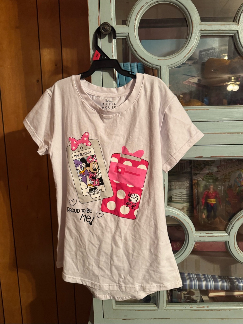 Girls Disney Minnie Mouse White Tee with Pink Graphic Size Medium C3